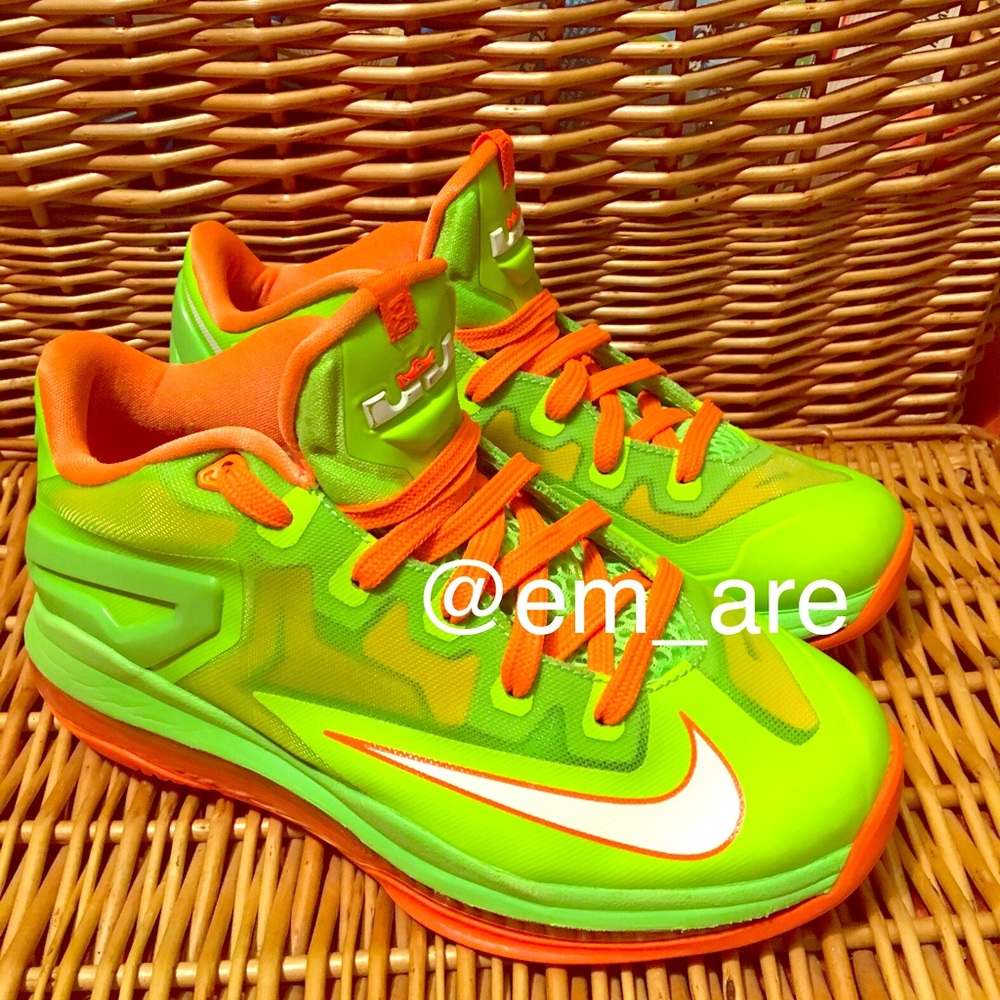 Nike Lebron 11 Low GS Electric Green/Orange